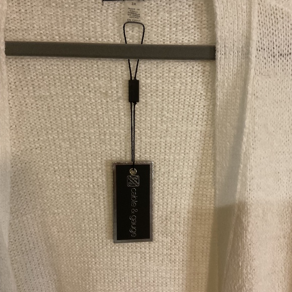 NWT Cable & Gauge White Open Front Cardigan - Picture 3 of 6